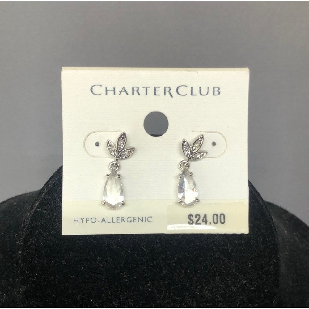 BRAND NEW! Charter Club Dangle Earrings Silver